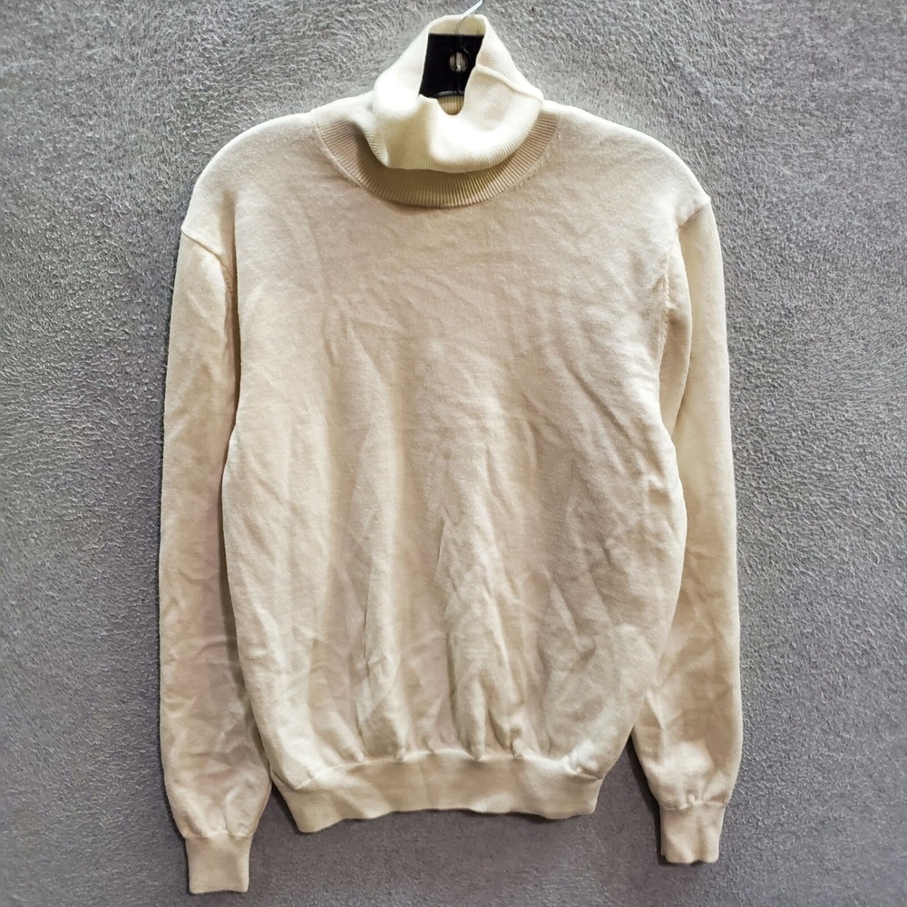 Suitsupply Women‎ Sweater XL Ivory 100% Merino Wool Turtleneck Long Sleeve
